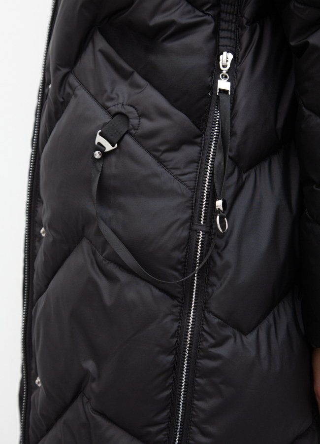 Пуховик женский в черном цвете модель № 21050 универмаг малина