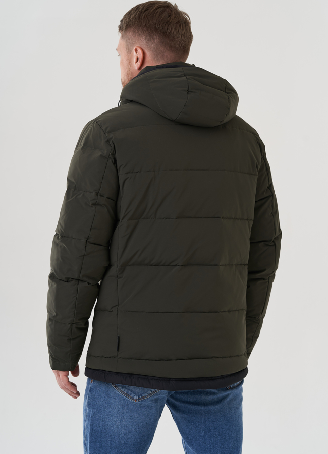 Мужской пуховик с капюшоном  модель № 81489 универмаг малина