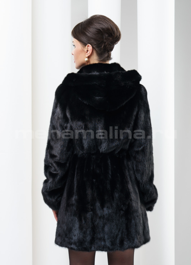 Шуба норка на поясе модель № S-133 в кредит