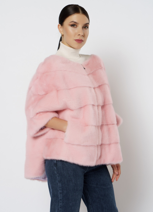 Свитер из норки на молнии модель № 1209 меха малина