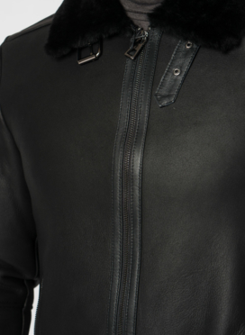 Дубленка пилот мужская на молнии 