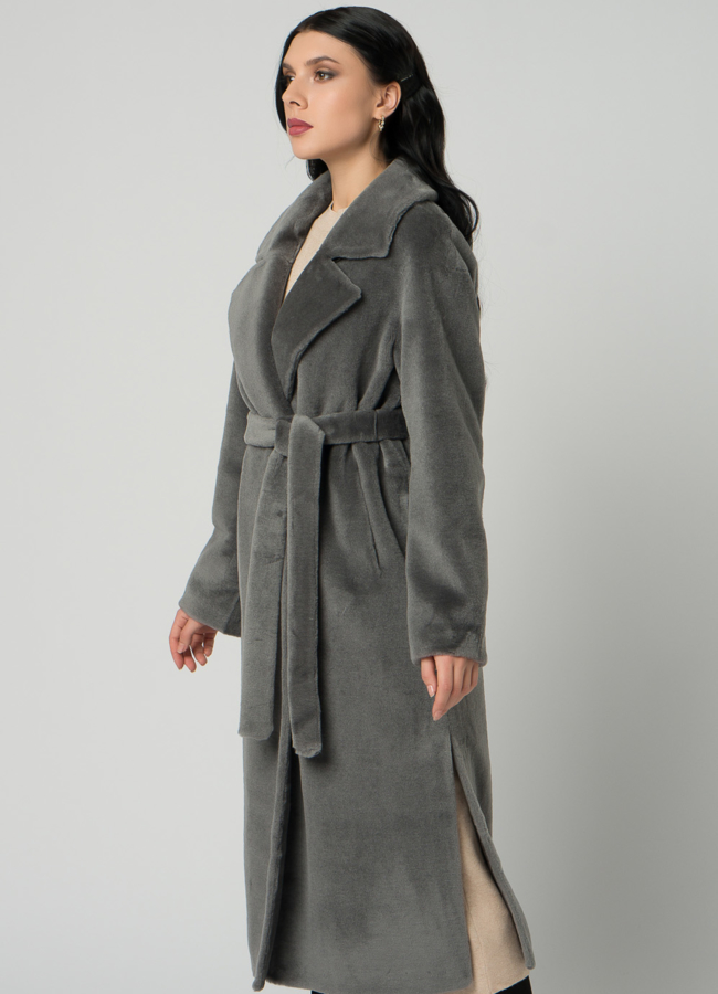 Женское пальто из шерсти в длине макси модель № 21550 в кредит