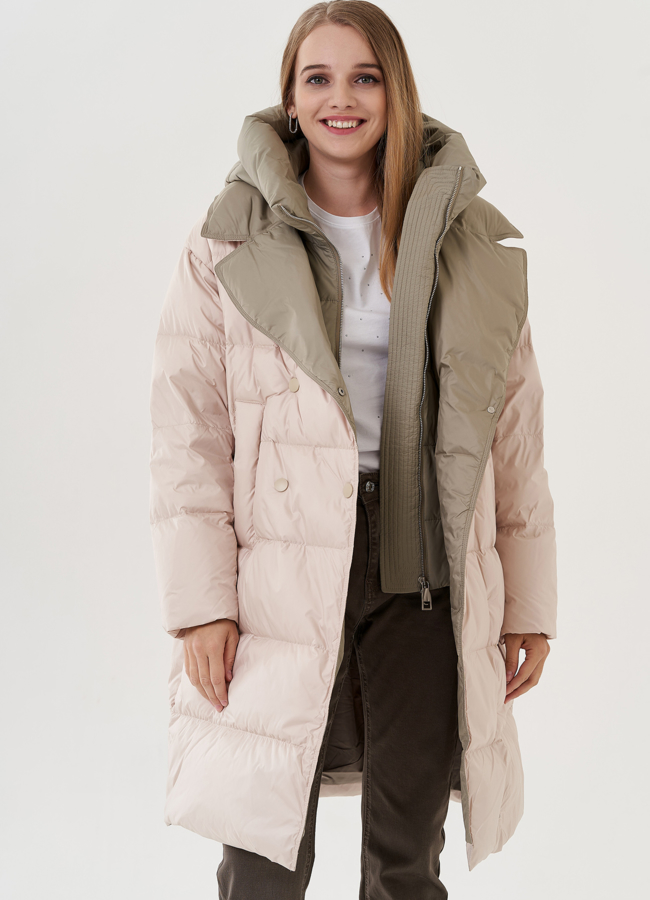 Женский пуховик с капюшоном  модель № 25440 в рассрочку