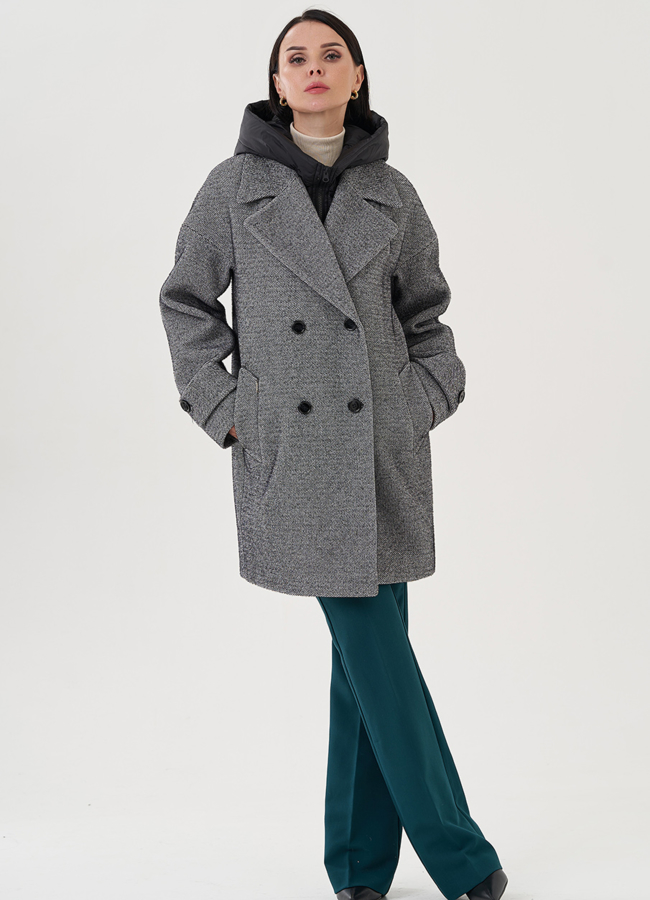 фото Полупальто женское с капюшоном модель № 82091