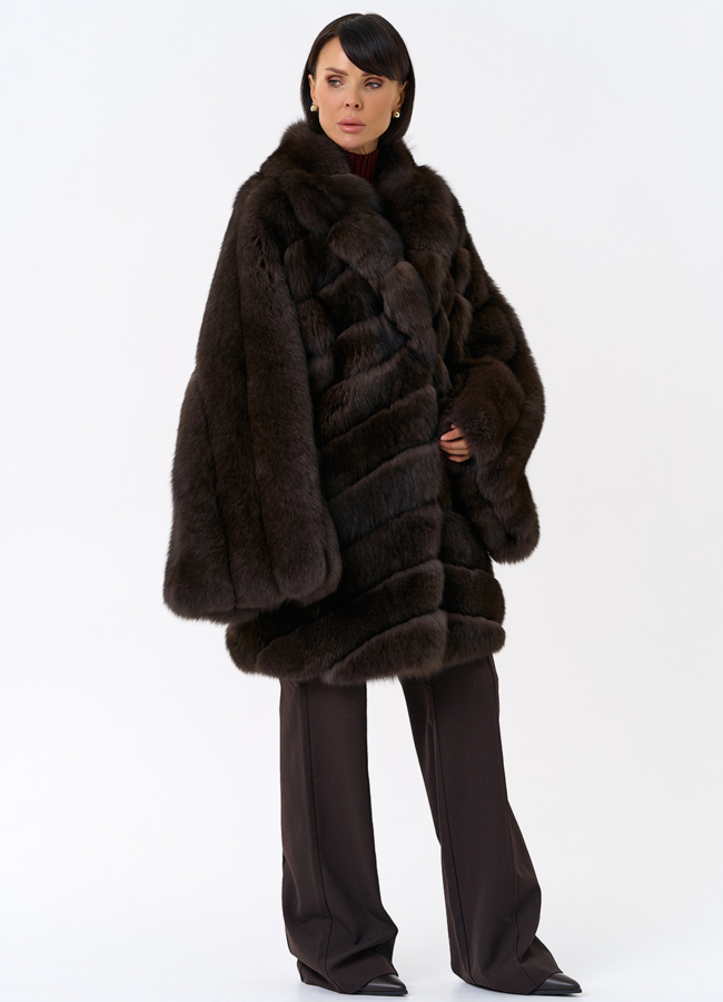 фото Шуба кимоно из песца модель № 32015