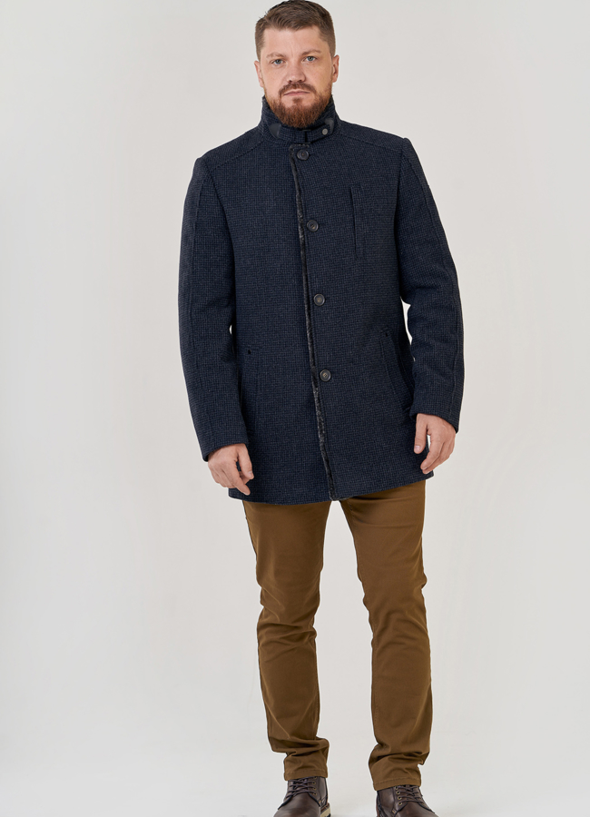 Утепленное мужское пальто модель № 23215 в рассрочку