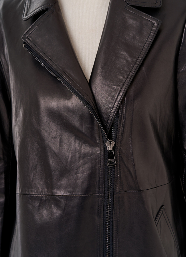 Длинный кожаный плащ модель № 80527 универмаг малина