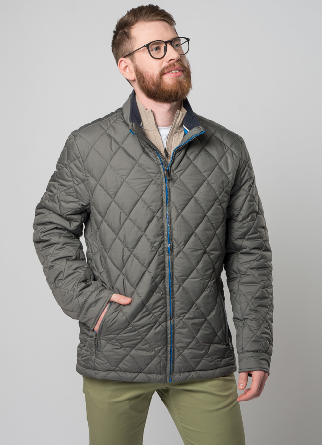 Мужская утепленная куртка на молнии модель № M9032 в кредит