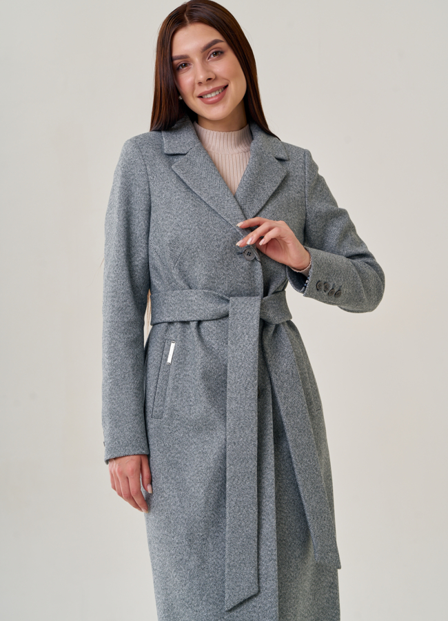 Женское пальто с английским воротником   модель № 75568 в рассрочку