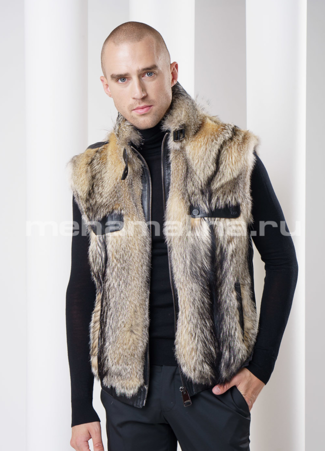 Мужская зимняя куртка из волка модель № DM-82 универмаг малина