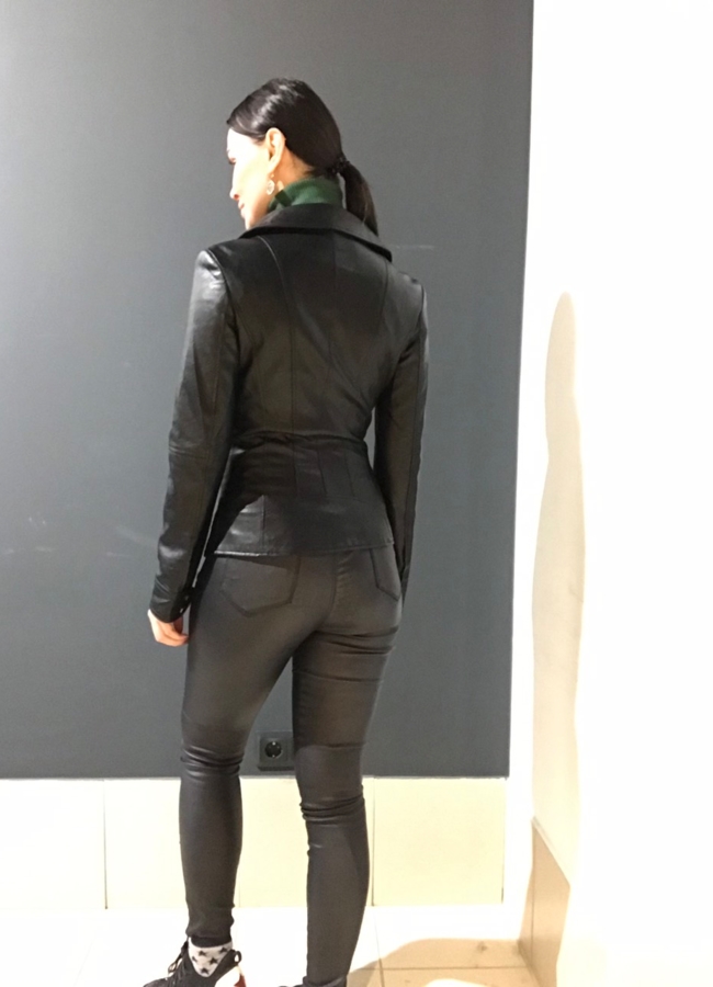 Куртка женская из эко кожи на молнии модель № 8261 в кредит