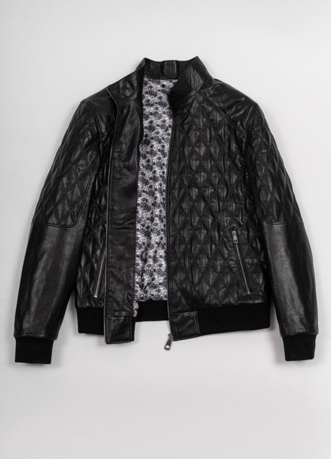 Куртка кожаная черного цвета модель № S-101 универмаг малина