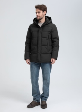 Мужской пуховик с капюшоном 