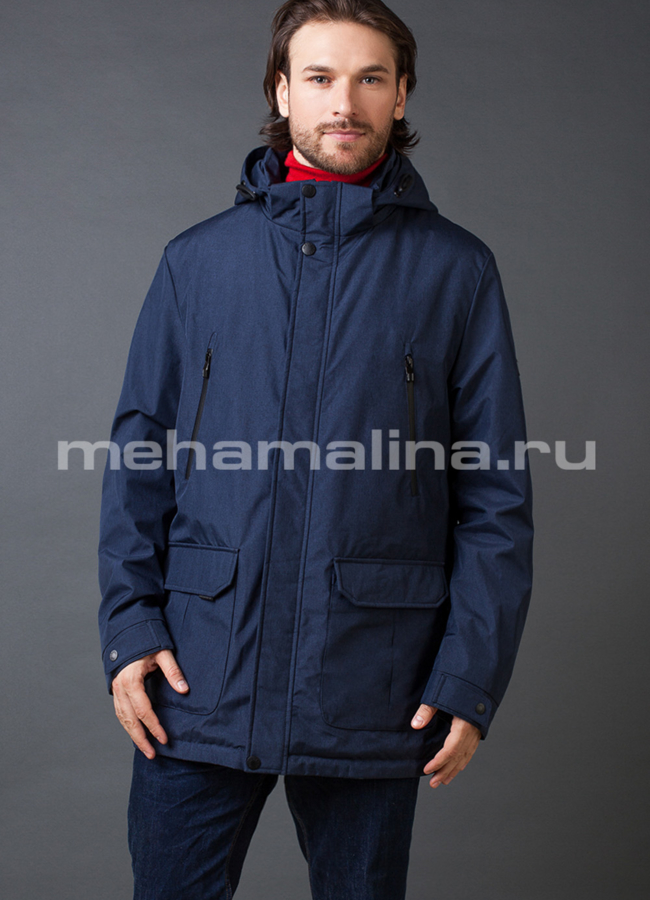 Демисезонная куртка модель № KP-232 меха малина