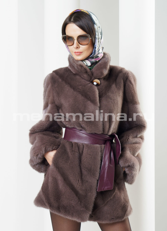 Шуба норка, цвет капучино модель № S-237 в кредит