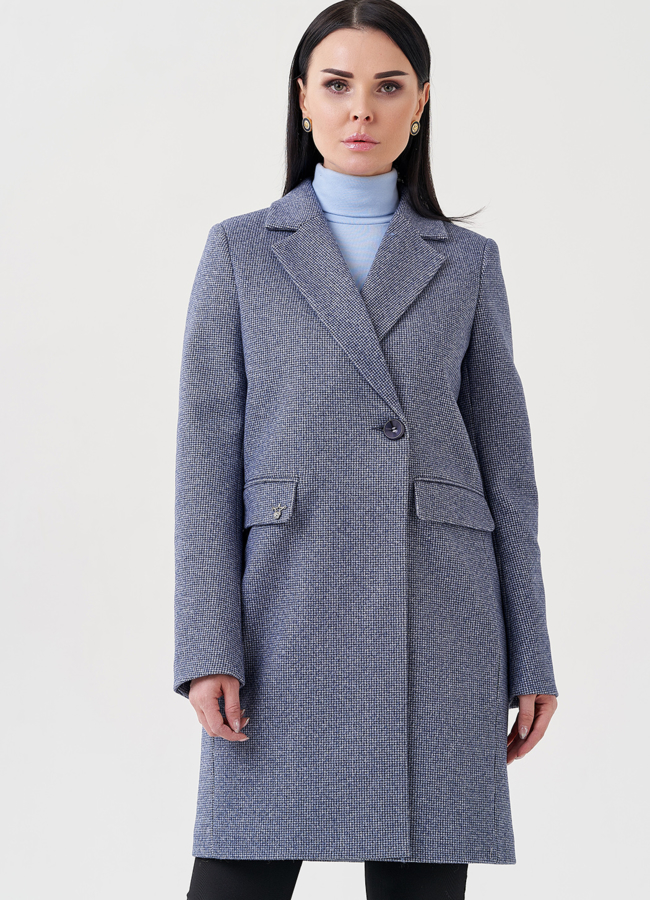 Женское пальто-пиджак модель № 22950 меха малина