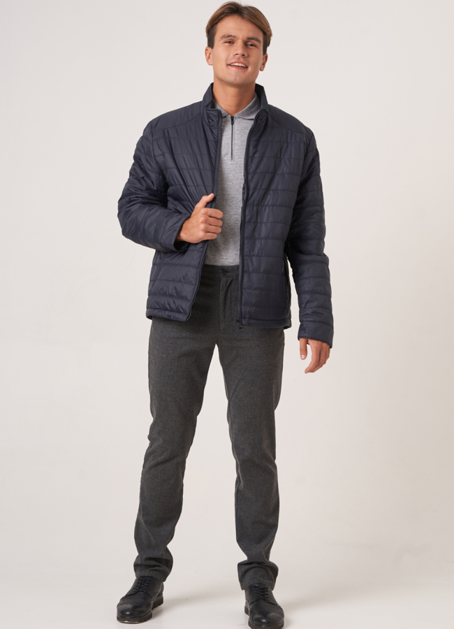 Мужская куртка прямого силуэта синего цвета  модель №  в рассрочку