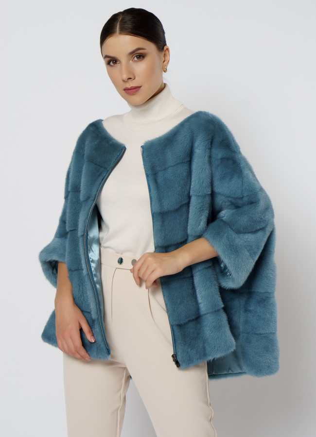 Короткая шуба на молнии модель № 1211 универмаг малина