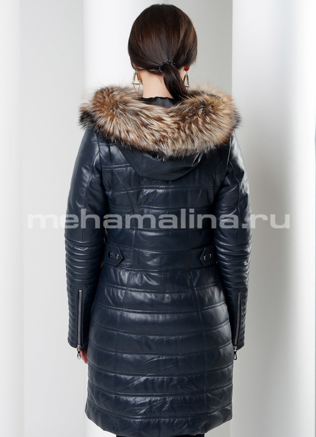 Пуховик кожаный модель № П-147 в кредит