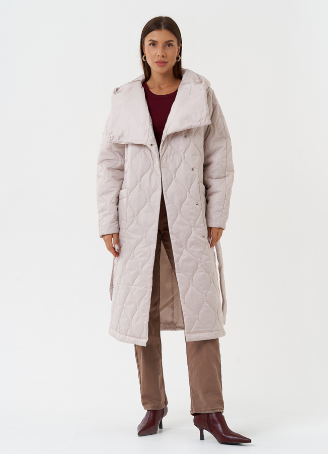 Стеганый пуховик с капюшоном модель № 28438 универмаг малина