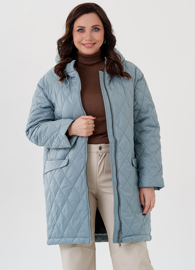 Женское полупальто с капюшоном  модель № 23937 в рассрочку