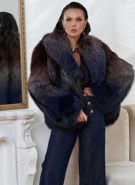 Женская шуба из меха чернобурки