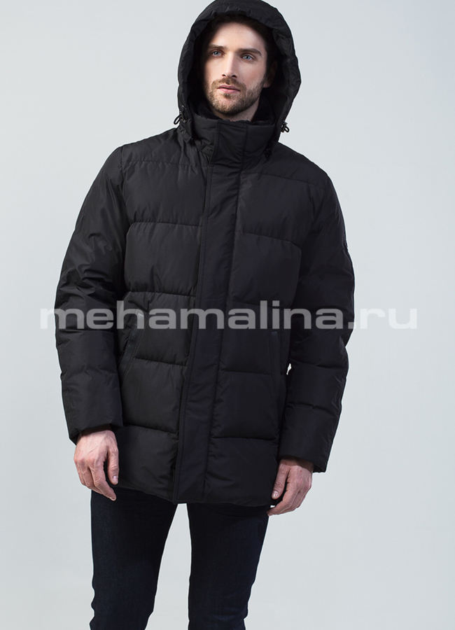 Пуховик мужской  модель № КМ-42 меха малина