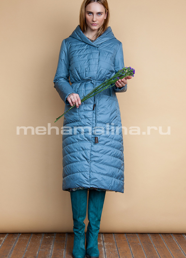 Весеннее пальто модель № PK-34 меха малина