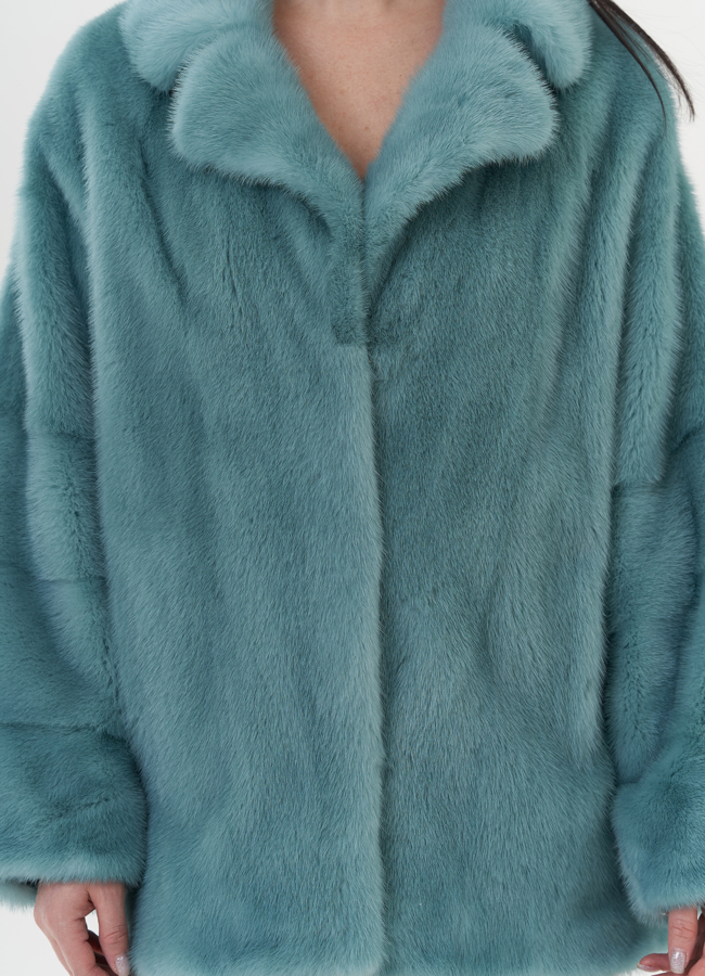 Укороченная норковая шуба модель № 1111 универмаг малина