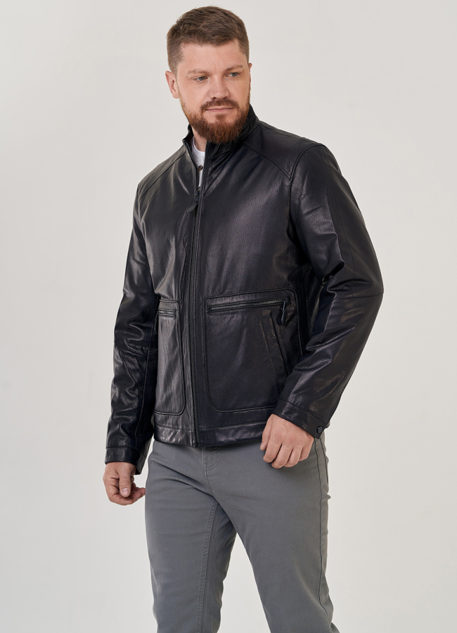 фото Мужская кожаная куртка  модель № 23145, 80586