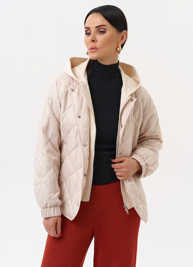 Куртка женская с трикотажным капюшоном модель № 30031 универмаг малина