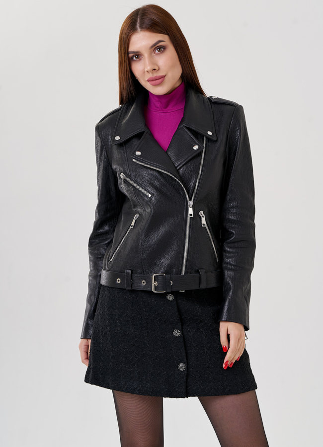 Косуха из натуральной кожи модель № 79086 универмаг малина