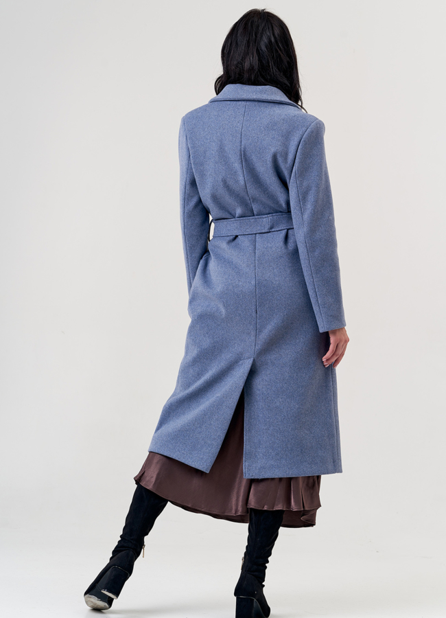 Пальто женское голубого цвета модель № 8005 универмаг малина