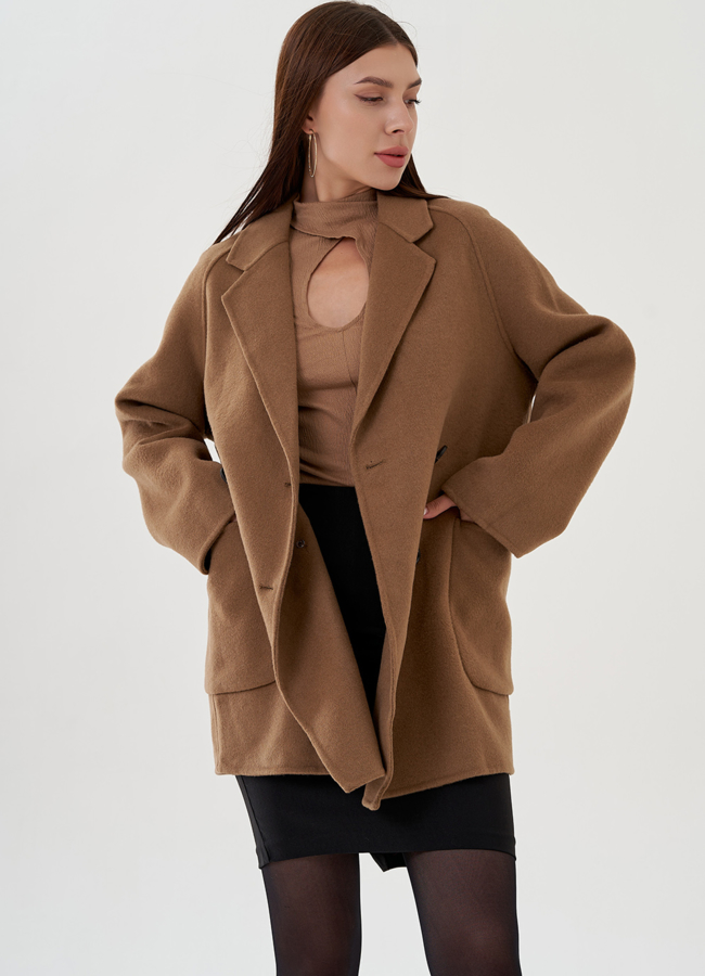 Пальто женское укороченное с английским воротником модель № 81818 универмаг малина