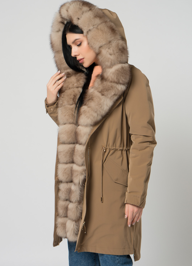 Парка с мехом песца модель № 22028 универмаг малина