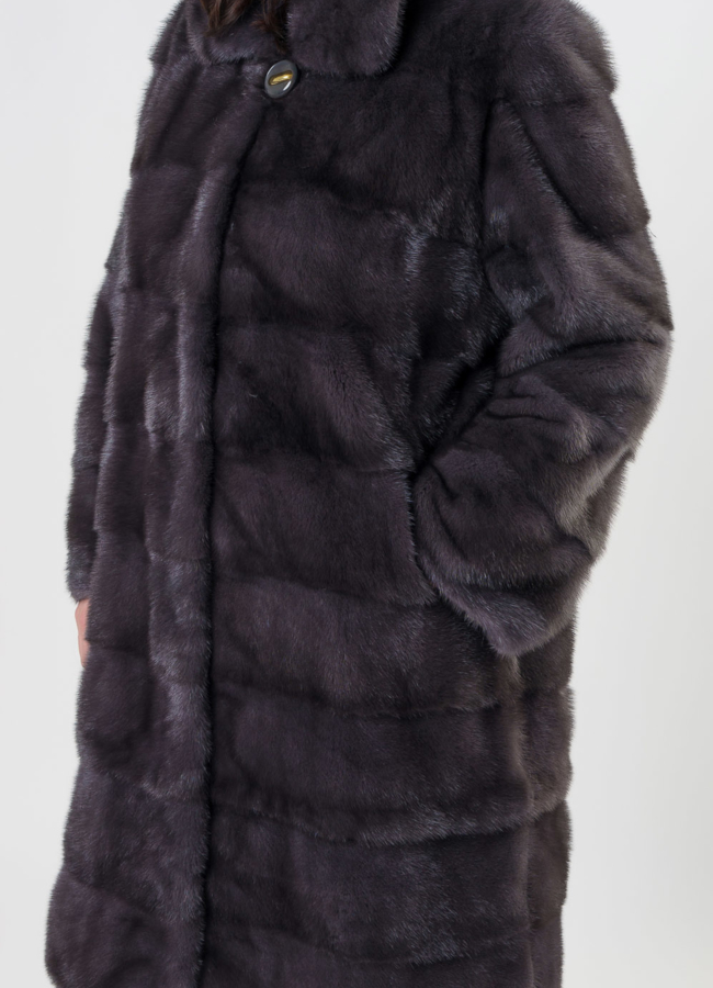 Шуба из норки поперечная трансформер модель № S-1008 в кредит