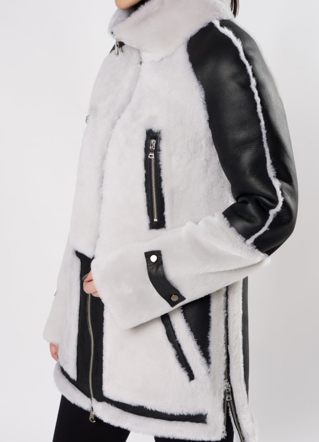 Дубленка пилот из натуральной кожи  модель № 3634 универмаг малина