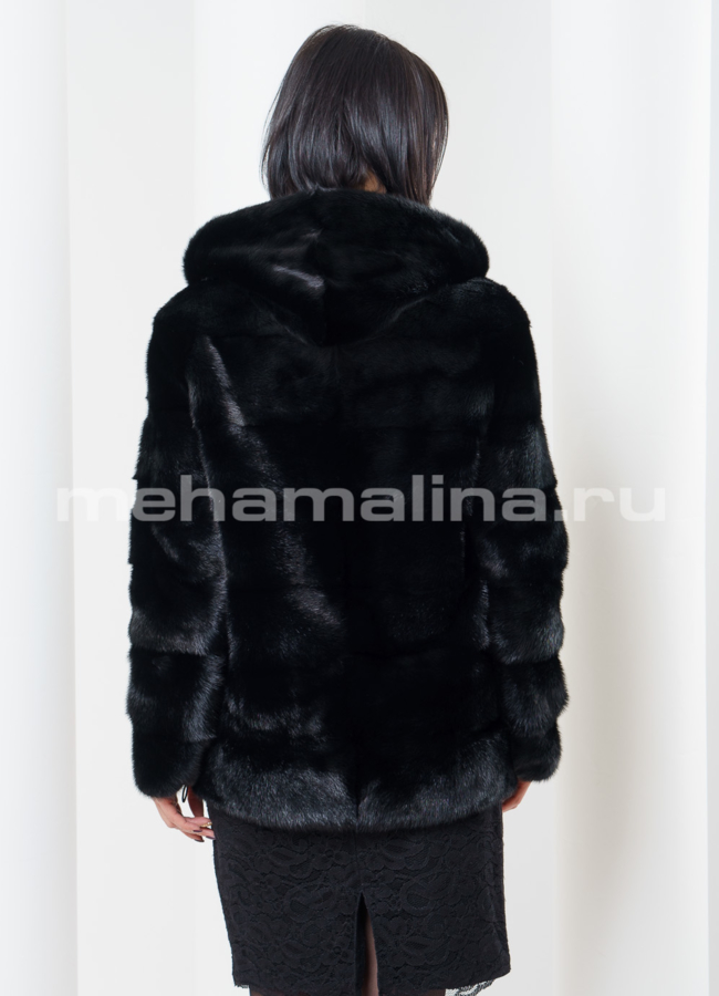 Шуба норка с капюшоном модель № S-349 в кредит