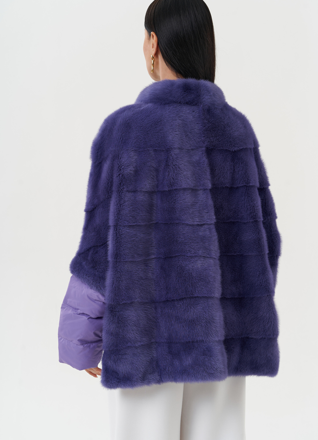 Короткая шуба-трансформер из меха норки модель № 2175 универмаг малина