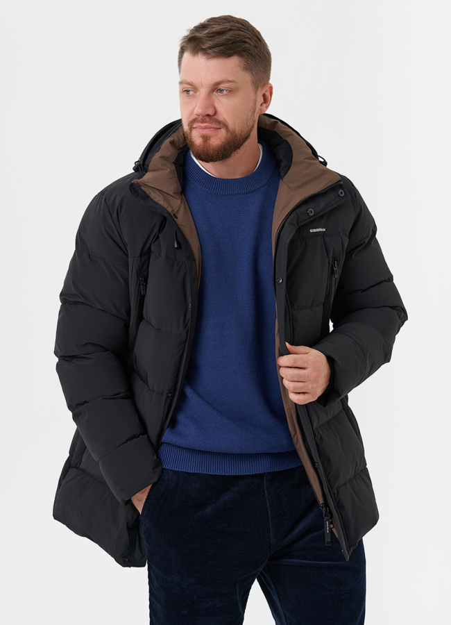 Пуховик на био пухе с капюшоном модель № 28265 универмаг малина