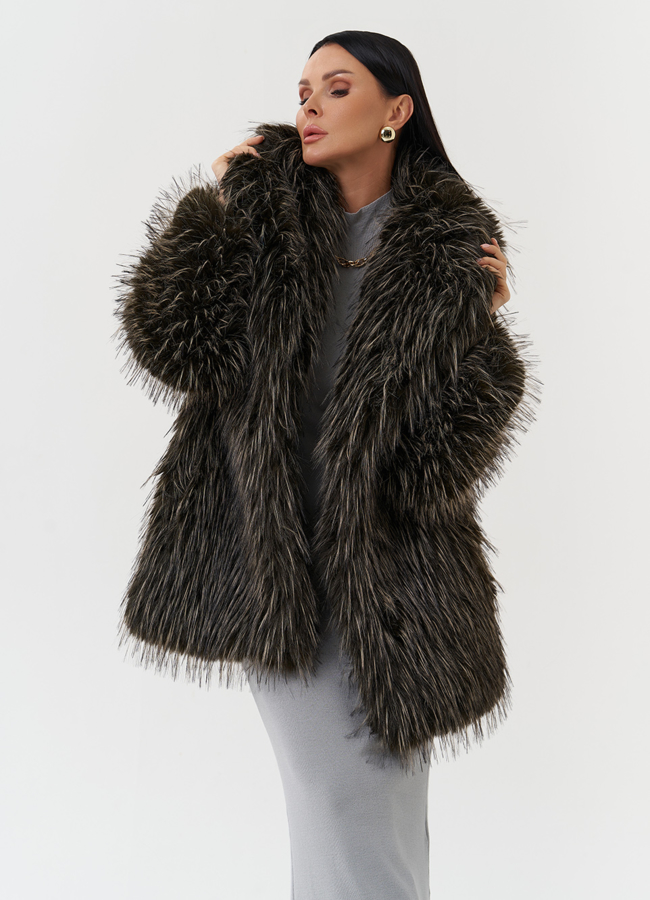 Шуба из эко меха под лису модель № 28683 универмаг малина