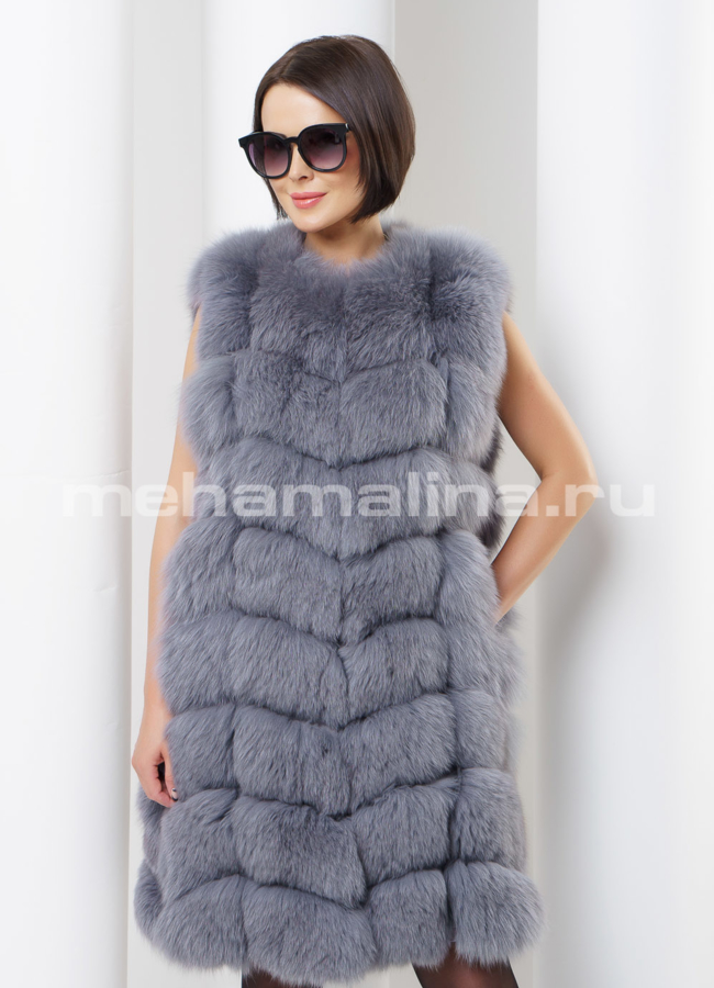 Меховой жилет из песца модель № M-110 в кредит