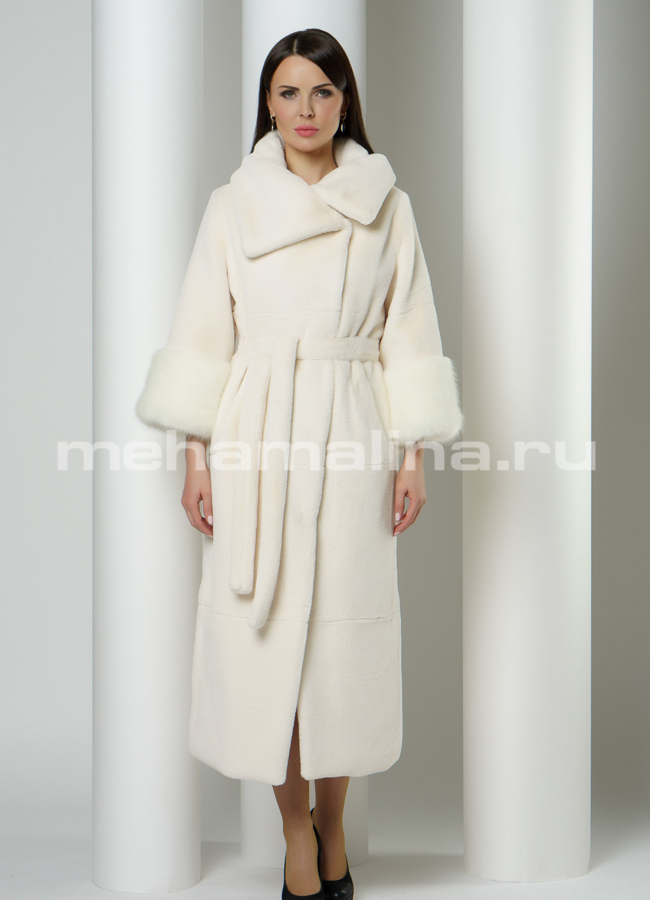 фото Пальто из эко меха с рукавом 3/4 модель № 904