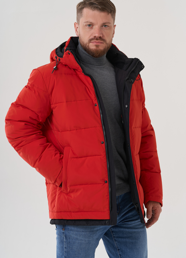 Мужской пуховик с капюшоном  модель № 81489 универмаг малина