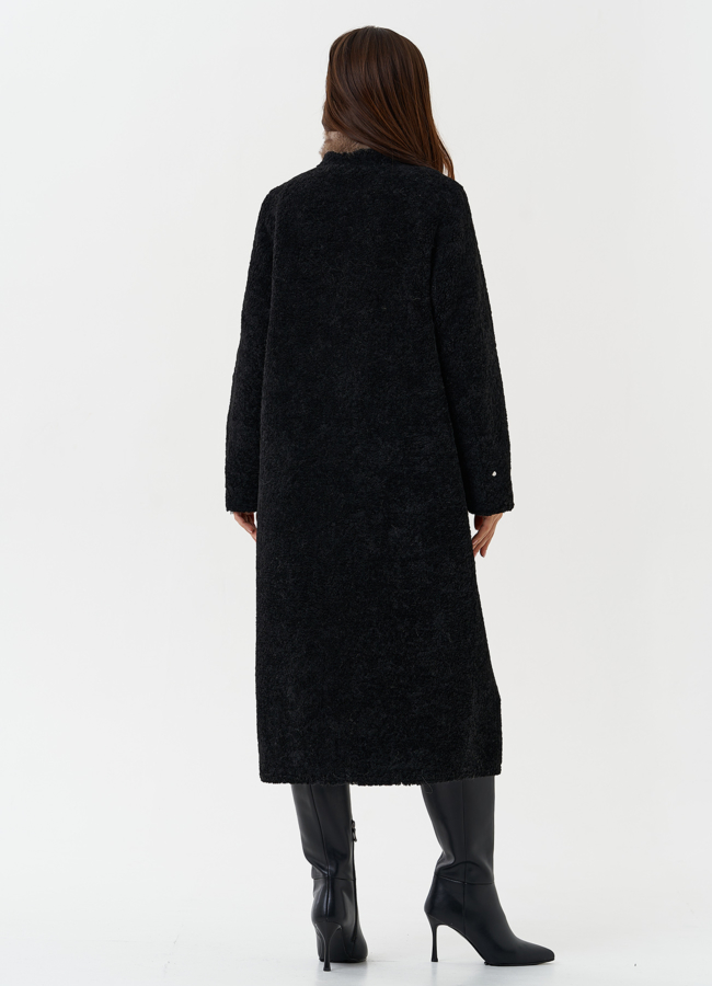 Двухсторонняя дубленка из эко кожи модель № 27781 универмаг малина