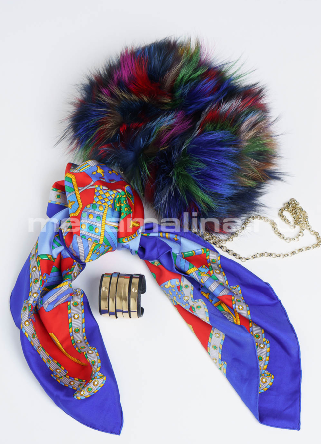 Сумка меховая  модель № A-3 меха малина