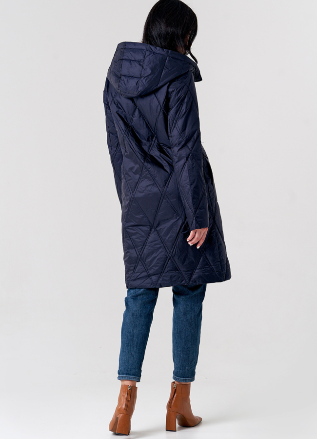 фото Стеганое полупальто в синем цвете модель № 21580