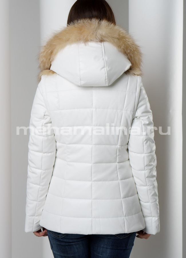 Белый пуховик модель № П-207/1 в кредит