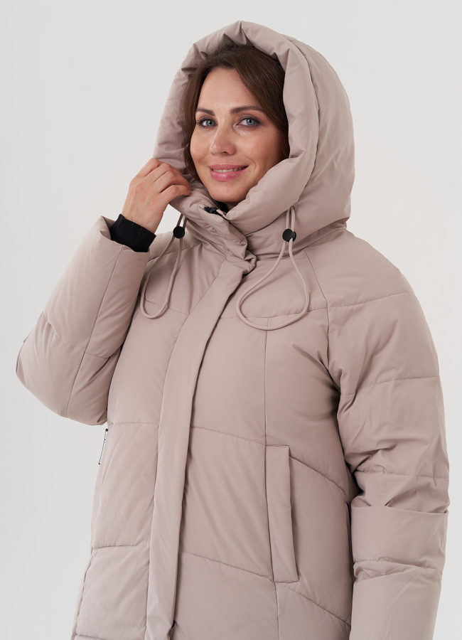 Женский пуховик с капюшоном  модель № 24953 универмаг малина