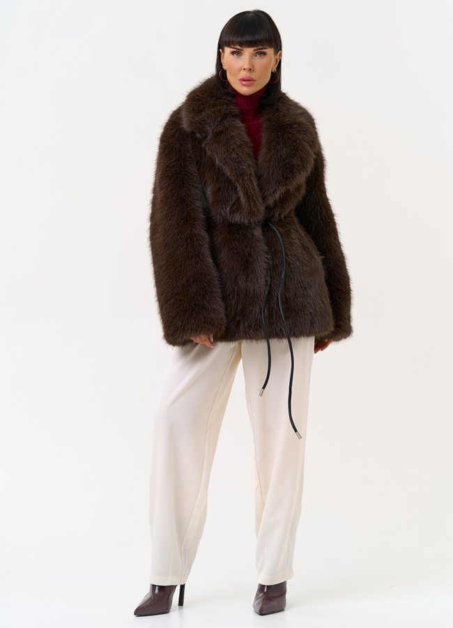 Женская шуба из эко меха с английским воротником модель № 31260 универмаг малина Женская шуба из эко меха с английским воротником модель № 31260 универмаг малина